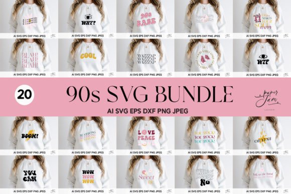 90s SVG BUNDLE for Crafts and Graphics