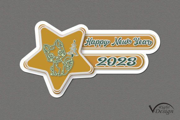 Happy New Year Sublimation Stickers Graphics for Crafts