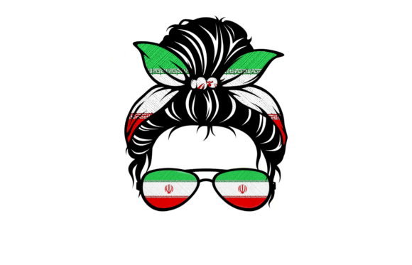 iran messy bun graphic for crafts
