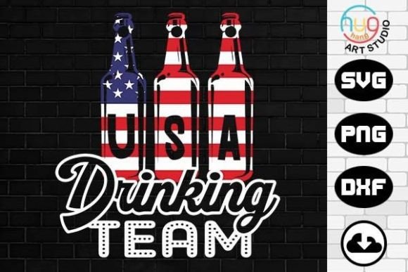 USA Drinking Team Graphics for 4th of July Crafts