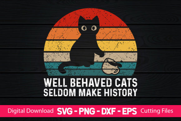 Vintage Funny Cat Graphics for Crafts