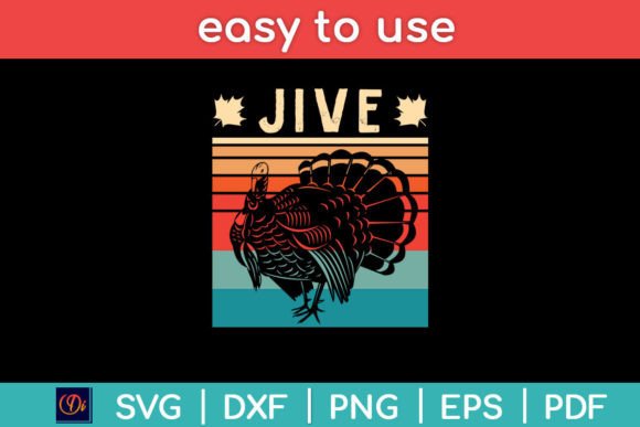Vintage Turkey Jive Funny Thanksgiving Graphics
